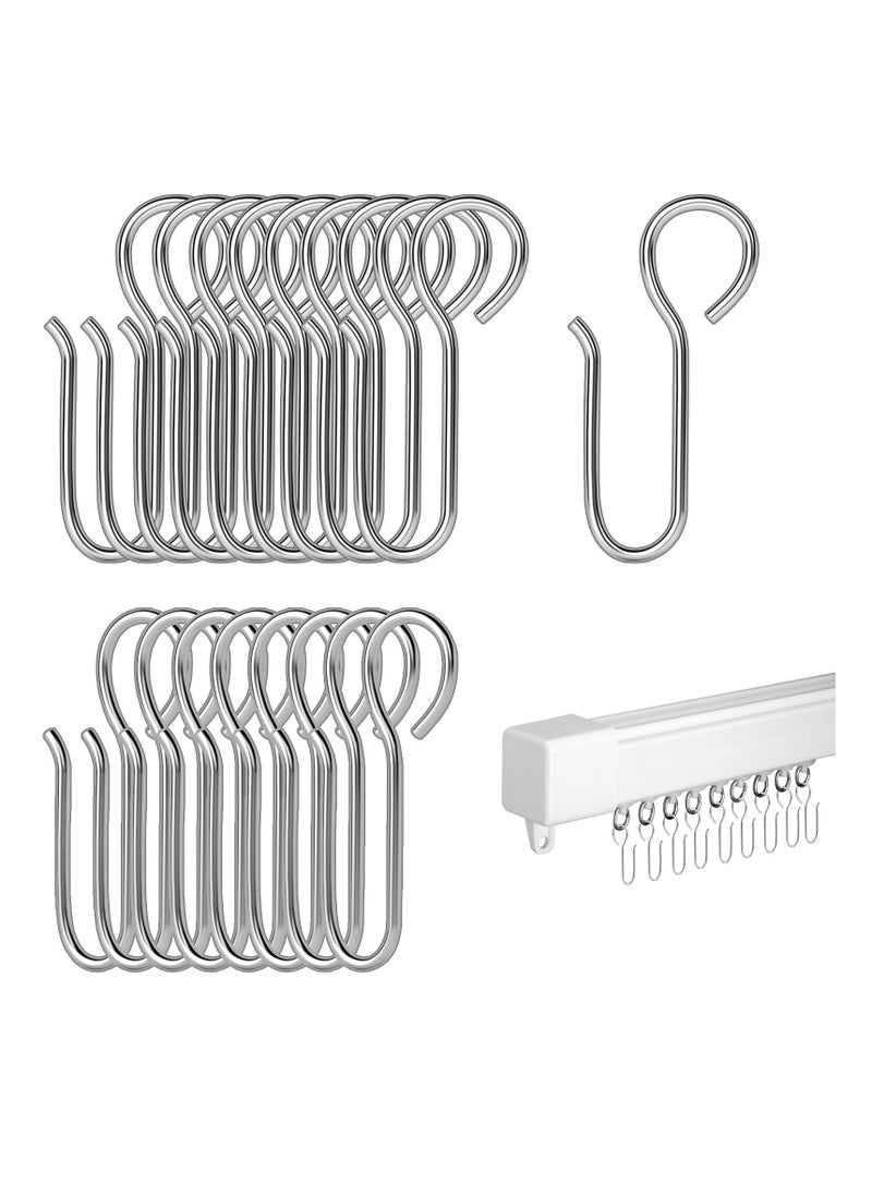 SYOSI - 120 Pcs Metal S Shaped Shower Curtain Hooks, Small Curtain Track Hangers, Drape Connection Hooks for Shower Curtains, RV Curtains, and Ceiling Curtains, Drapery Hanging Solution - Image 1