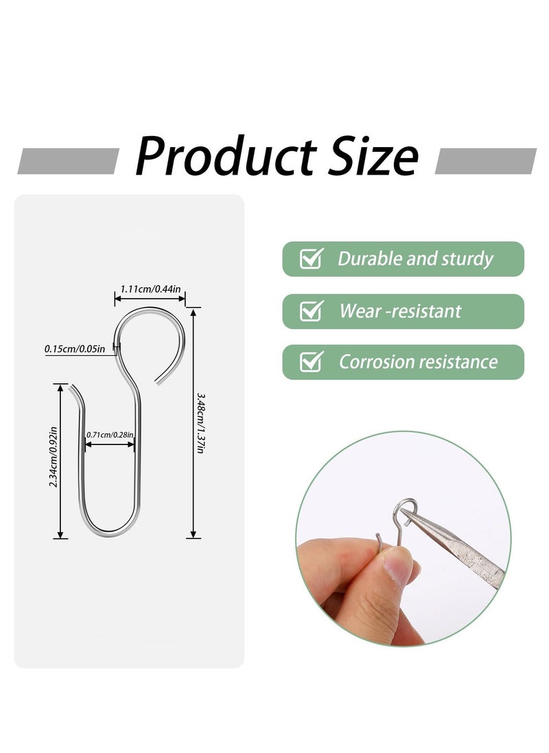 SYOSI - 120 Pcs Metal S Shaped Shower Curtain Hooks, Small Curtain Track Hangers, Drape Connection Hooks for Shower Curtains, RV Curtains, and Ceiling Curtains, Drapery Hanging Solution - Image 1