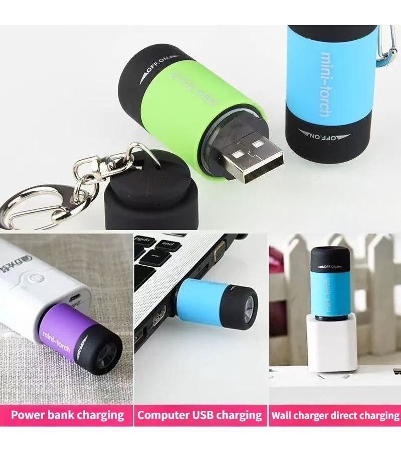 مصباح يدوي أرجواني صغير بتقنية Mini LED قابل لإعادة الشحن عبر USB، مضغوط ومناسب للتخييم - Image 2