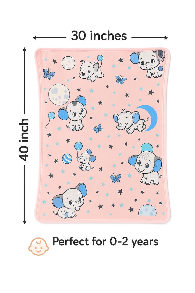 PWI Supersoft Baby Blanket Cloudy Wrapper for Newborn | 30x40 inches | Lightweight AC Blanket for 0-2 Years | Ultra Soft & Skin-Friendly | Pack of 2 -Blue&Peach - Image 5