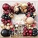 Togvu Double Stuffed Burgundy Gold Black Balloon Arch Kit Maroon Nude Balloon Garland Kit Dark Red Apricot Garnet Wine Red Latex Balloons for Graduation Birthday Anniversary Wedding Party Decorations - Image 3