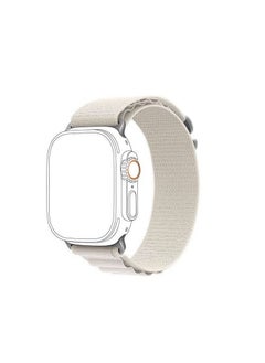 Generic Alpine Loop For Apple Watch 49mm Nylon Woven Ring Strap Series 8 Ultra 49mm - White  - Image 2