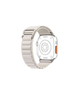 Generic Alpine Loop For Apple Watch 49mm Nylon Woven Ring Strap Series 8 Ultra 49mm - White  - Image 1