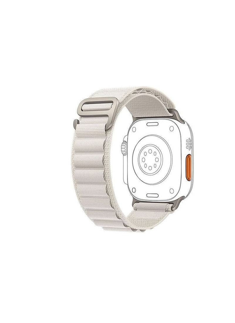 Generic - Alpine Loop For Apple Watch 49mm Nylon Woven Ring Strap Series 8 Ultra 49mm - White - Image 1