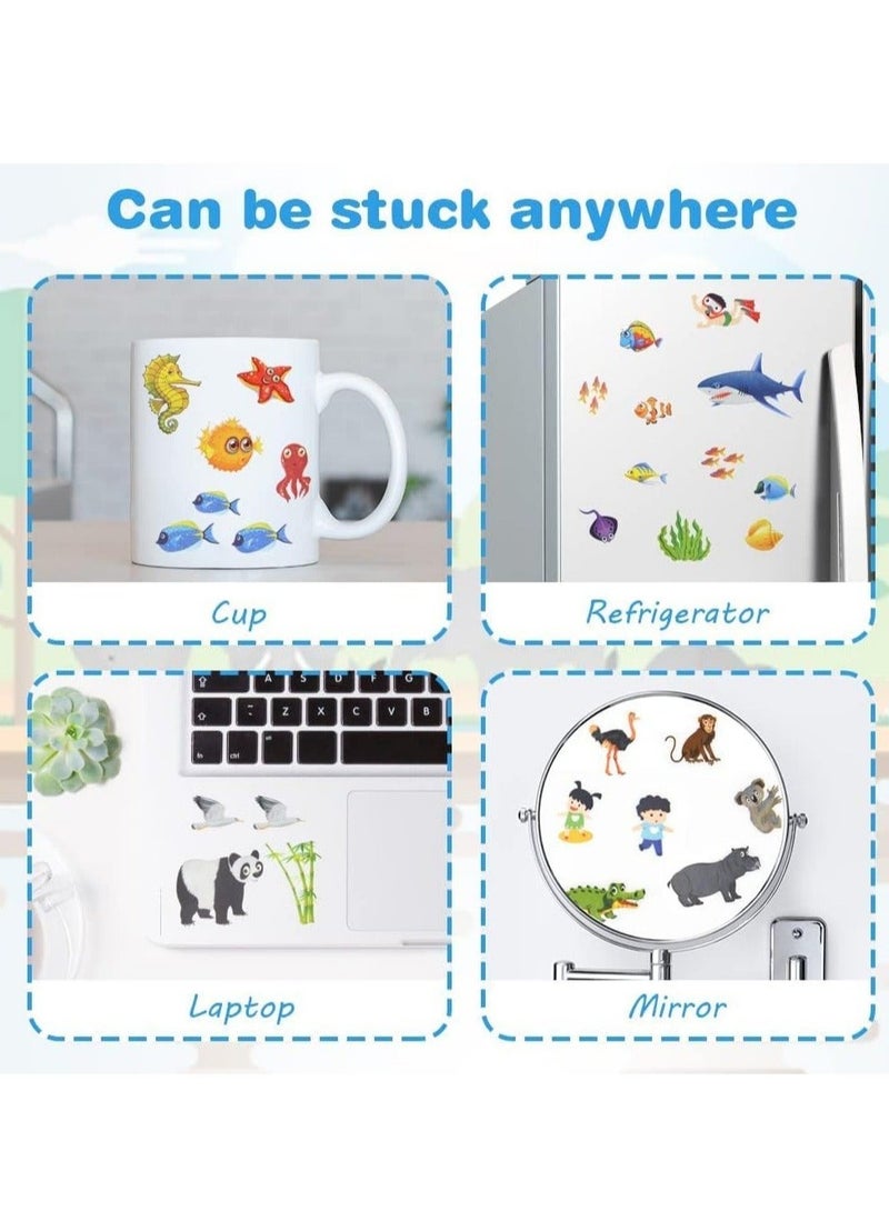 كابتن تيك Sticker Books Toys for 3 Year-Old and Up Boys Girls, 2 Packs Reusable Sticker Book Learning Toys for Toddlers, Animal Sticker Ocean World Sticker Book for Toddler Educational Sticker Toy - Image 4