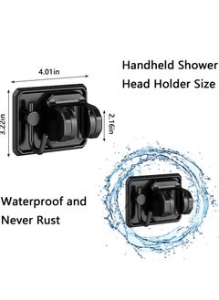 Excefore Shower Head Holder with Hook, Strong Adhesive Waterproof Handheld Shower Holder, Adjustable Shower Wand Holder Wall Mount for rv Shower Kids Shower Bathroom Shower, No Drilling - Black  - Image 4