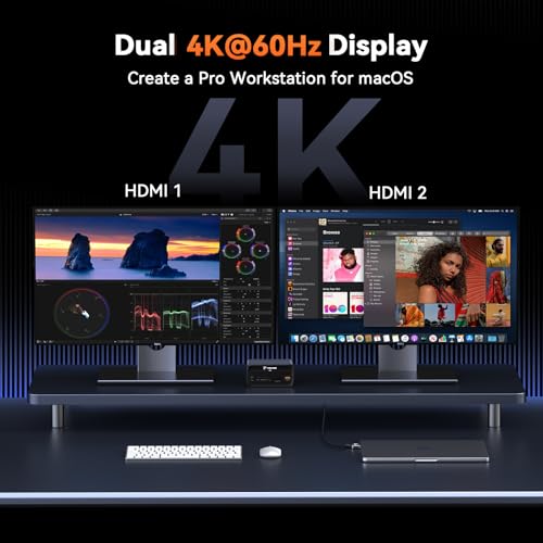 TOBENONE محطة توصيل توبين ون لجهاز ماك بوك، مزدوجة 4K@60Hz، محطة توصيل USB C 16 في 2 مع 2 منفذ HDMI، 7 منافذ USB، مزود طاقة GaN بقوة 100 واط وشحن 20 واط، إيثرنت بسرعة 2.5 جيجابت في الثانية، للاستخدام المنزلي والمكتبي - Image 2