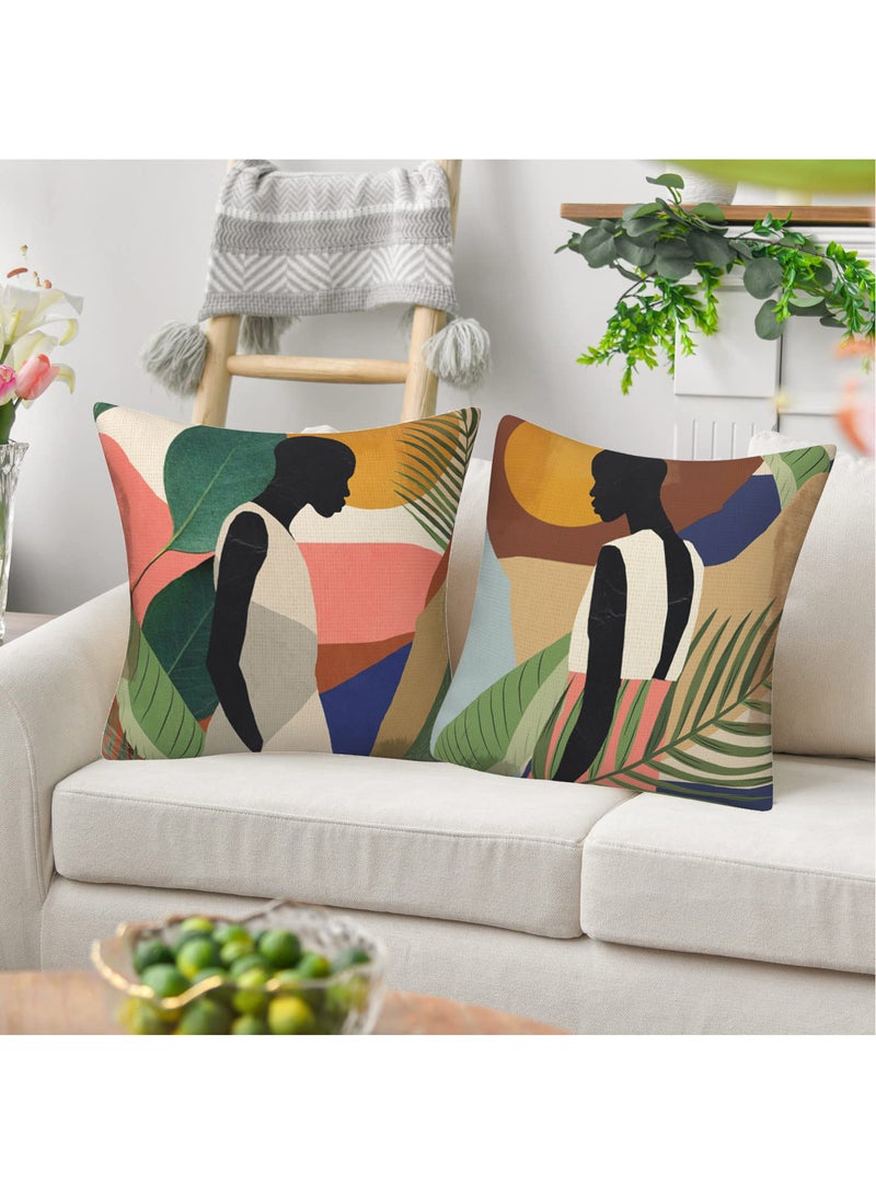 FASHION HOME Set of 4 Cushion Covers Decorative Throw Pillow cases for Living Room Garden Outdoor Décor - Image 3