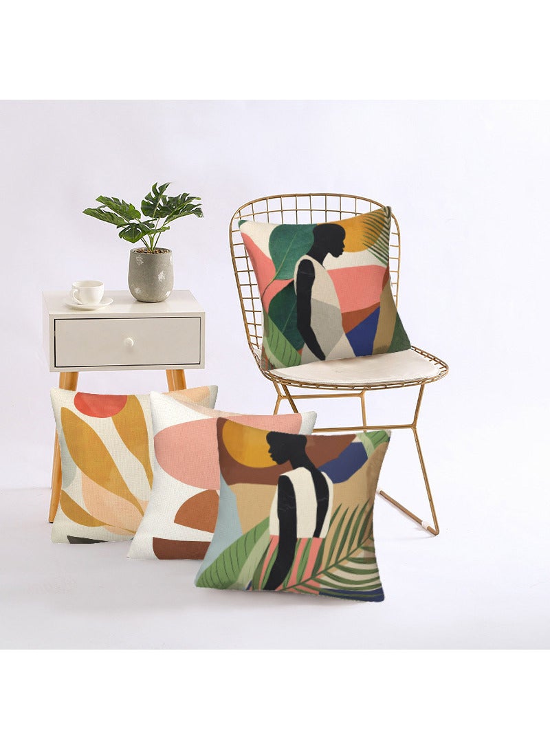 FASHION HOME Set of 4 Cushion Covers Decorative Throw Pillow cases for Living Room Garden Outdoor Décor - Image 4