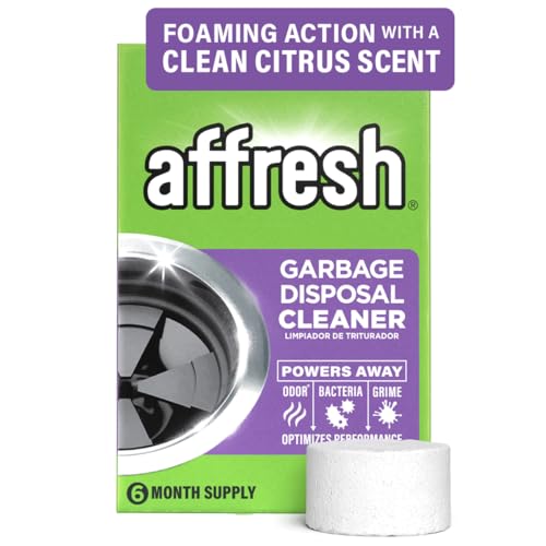 Affresh Garbage Disposal Cleaner Helps Power Away Odor Causing Bacteria Debris Grime in Grind Chamber Impeller Drain Pipe 6 Tablets 6 Month Supply - Image 1