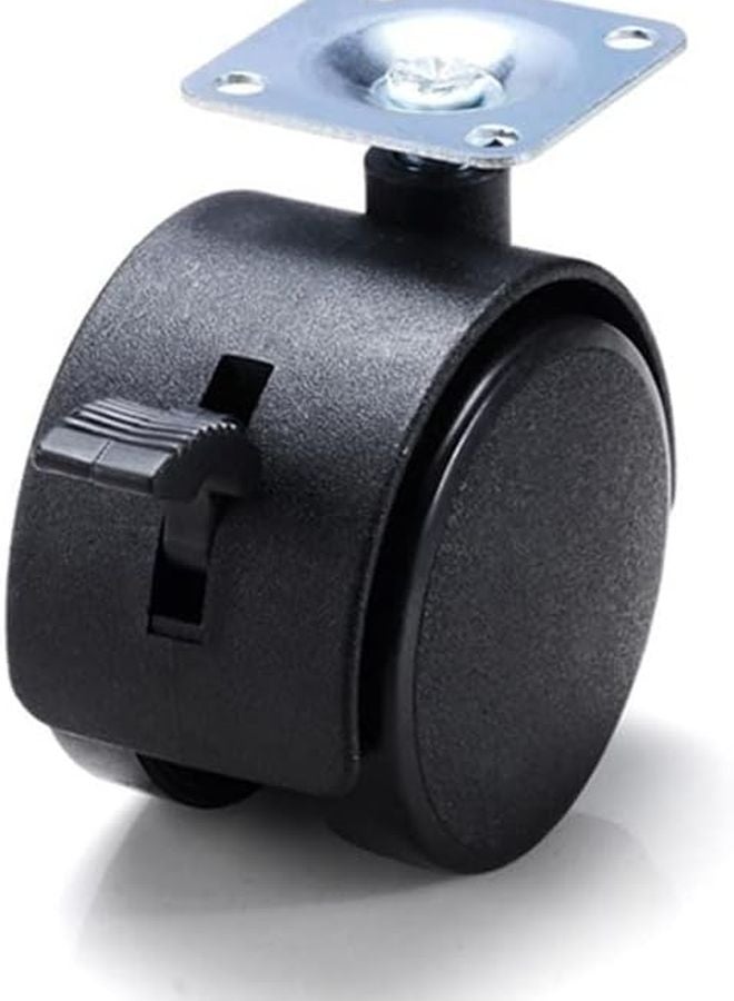 4Pcs Black Furniture Caster Wheels 30mm 40mm 48mm Plate With Brake Swivel For Trolley Cart - Image 5