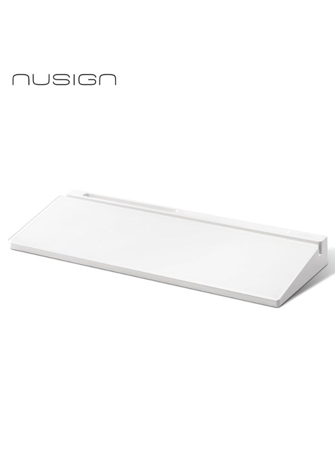 نيوساين منظم مكتب Nusign ENS124 بتصميم عصري، حامل شاشة ورافع لوحة مفاتيح مع مساحة تخزين مكتبية موفرة للمساحة، أبيض - Image 5