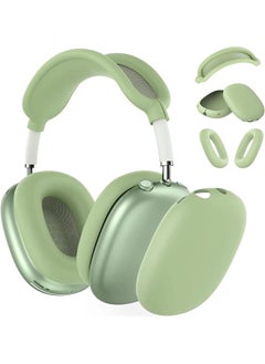 erorex Case Cover For Airpods Max Headphones 3 In 1Silicone Ear Cups Cover Ear Pad Case Cover Headband Cover Anti Scratch Protective Cover Clear Soft Tpu Ear Cups Cover For Headphones Green  - Image 1