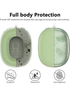 erorex Case Cover For Airpods Max Headphones 3 In 1Silicone Ear Cups Cover Ear Pad Case Cover Headband Cover Anti Scratch Protective Cover Clear Soft Tpu Ear Cups Cover For Headphones Green  - Image 2