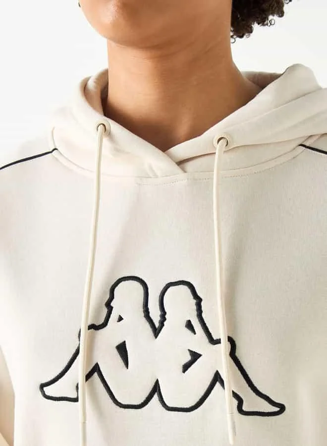 Kappa Kappa Logo Print Pullover with Hood and Long Sleeves