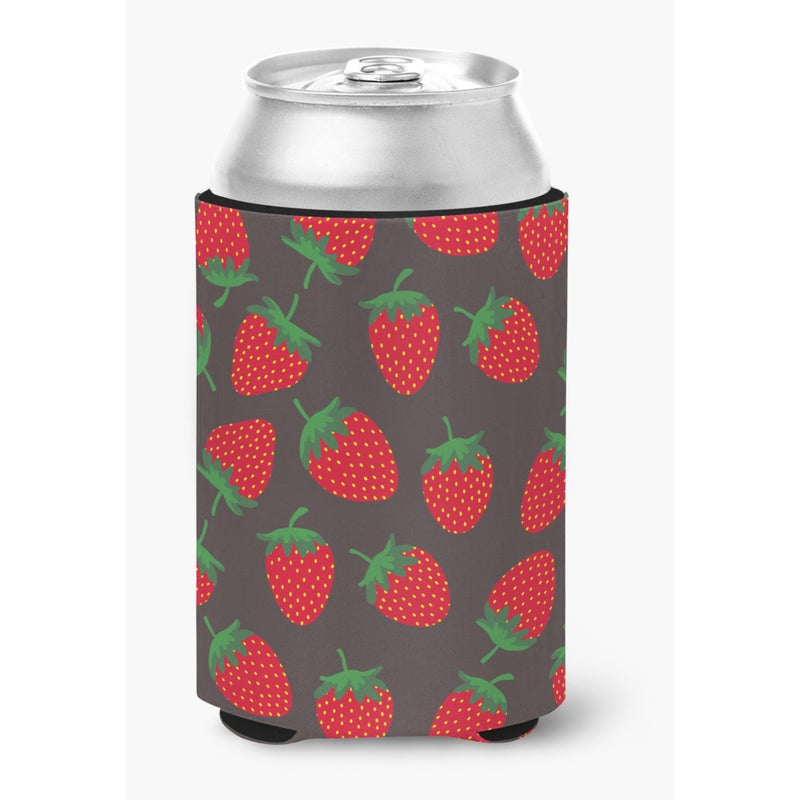 Caroline's Treasures ""Caroline's Treasures Strawberries On Gray Can or Bottle Hugger  Can Hugger  Multicolor"" 