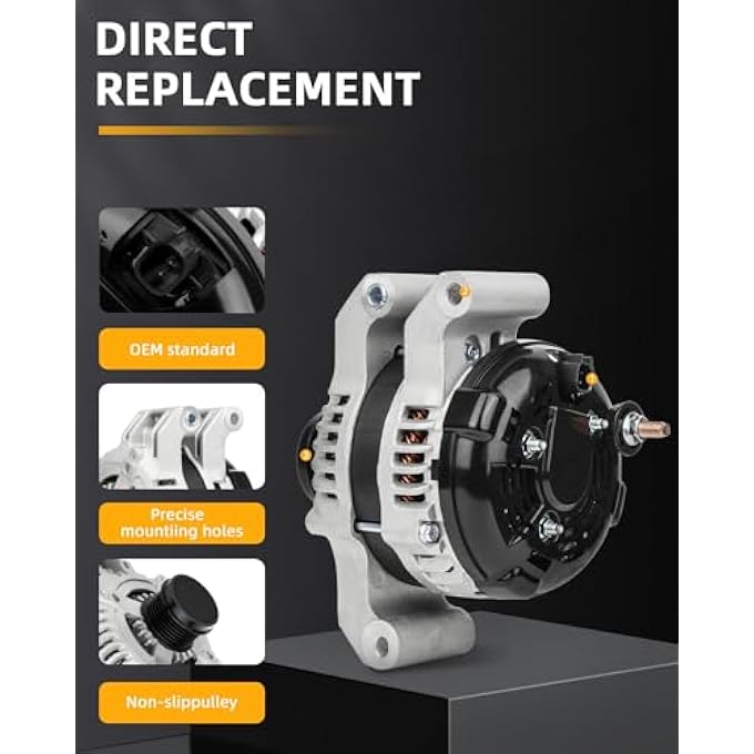 OCPTY Alternator 11572 Compatible with 2011-2015 for Dodge for Charger, 2011-2015 for Dodge for Durango, 2011-2016 for Jeep for Grand Cherokee Automotive Replacement Alternators - Image 3