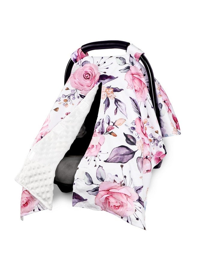 Pea Pod Baby Car Seat Cover, Breathable Infant Carseat Cover for Summer Peekaboo Opening Car Seat Canopy Cover, Nursing Cover for Baby Boys Girls (Pink Floral) - Image 1