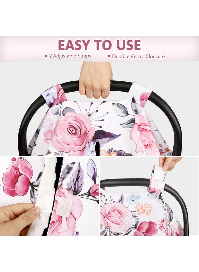 Pea Pod Baby Car Seat Cover, Breathable Infant Carseat Cover for Summer Peekaboo Opening Car Seat Canopy Cover, Nursing Cover for Baby Boys Girls (Pink Floral) - Image 4