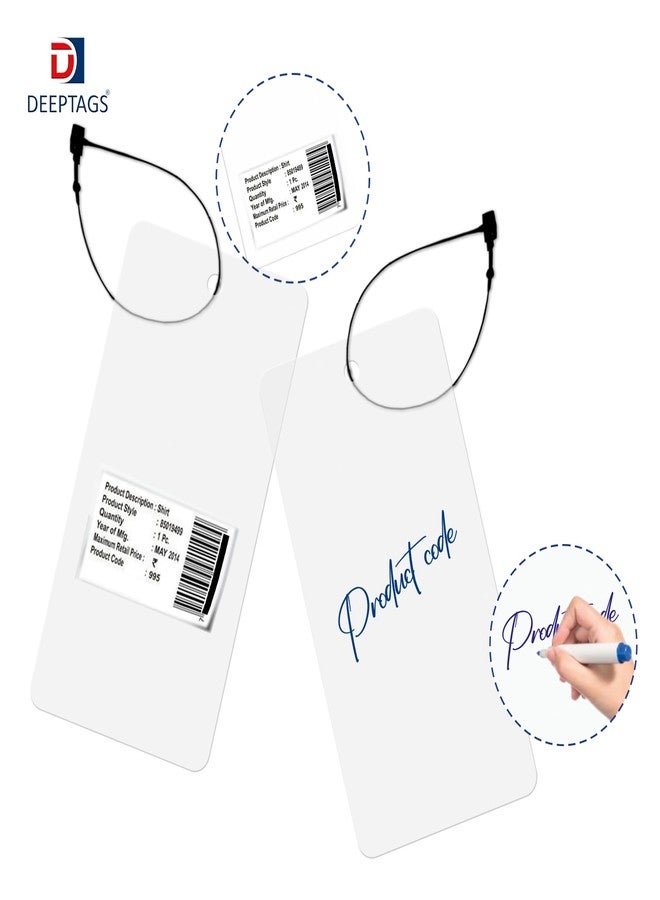 DEEPTAGS PVC Tags Labels with Black Loop pins, Price Tags for Clothes, Apparels - Pack of 200 - Image 4