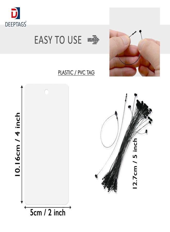 DEEPTAGS PVC Tags Labels with Black Loop pins, Price Tags for Clothes, Apparels - Pack of 200 - Image 3