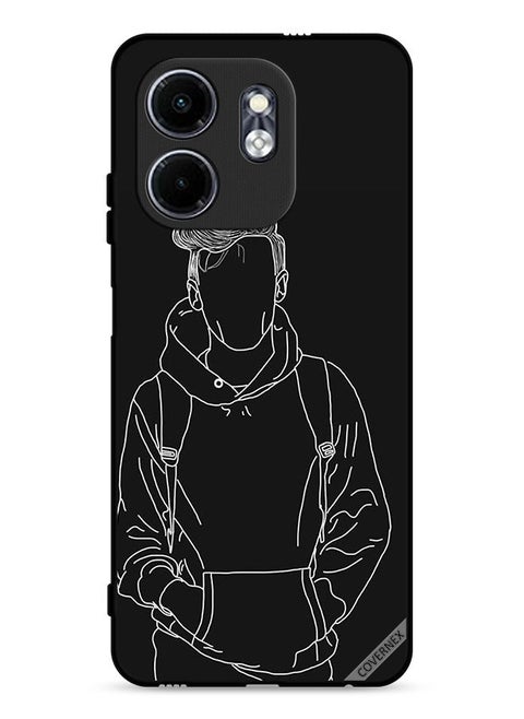 Infinix Smart 9 4G Protective Case Cover Sketch Of Jacket Boy