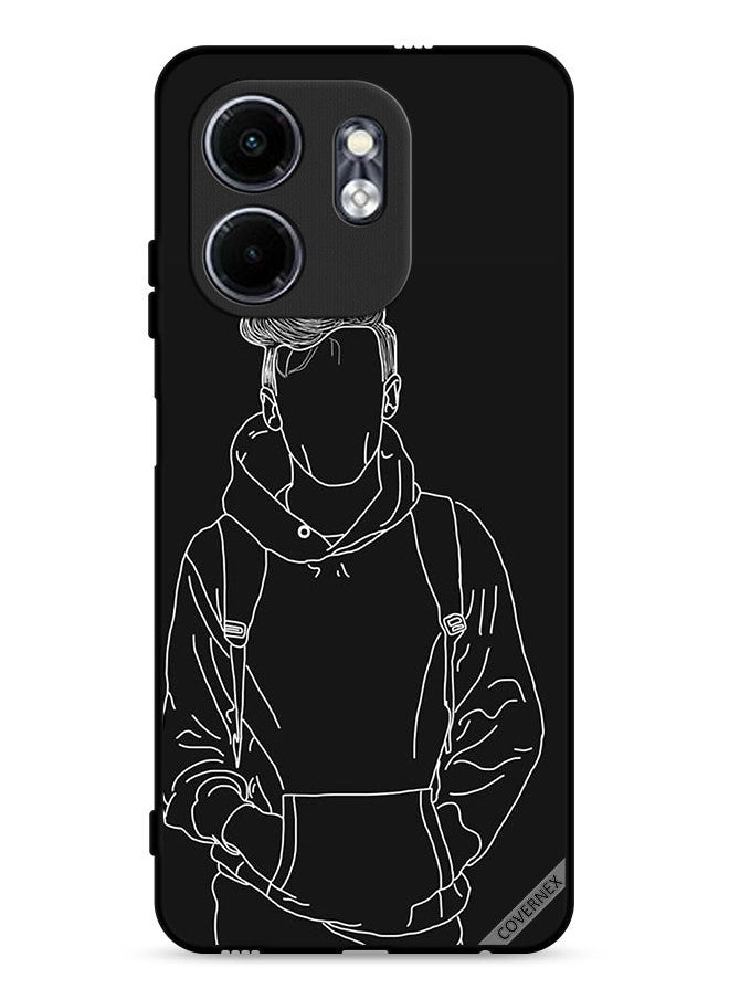 Covernex - Infinix Smart 9 4G Protective Case Cover Sketch Of Jacket Boy - Image 1