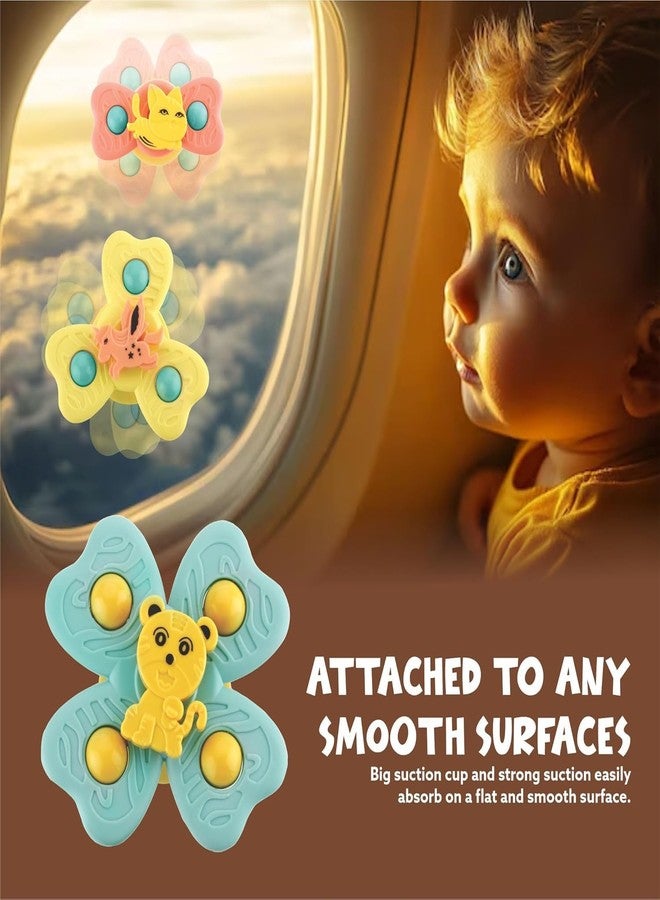 Royals hub 3PCS Suction Cup Spinner Toys for 6 12 18 Months Old Boy Girl Spinning Tops Bath for Kids Sensory Toys Birthday Gift Table/Window/ (Return Gift for Kids) - Image 4