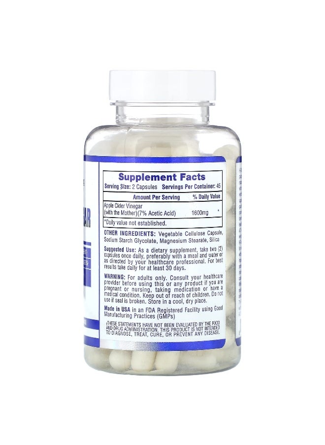 hi tech pharmaceuticals Hi Tech Pharmaceuticals, Apple Cider Vinegar With The Mother, Rapid Release, 800 mg, 90 Veggie Capsules  - Image 2