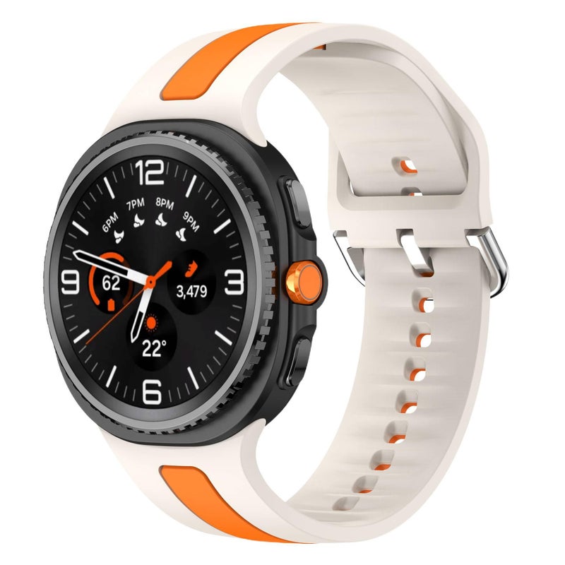 سوار ساعة ذكية باللون أسود قابل للتعديل رياضي من السيليكون متوافق مع Samsung Galaxy Watch 8 Classic بملاءمة قابلة للتعديل وحزام ناعم للاستبدال اليومي - Image 4