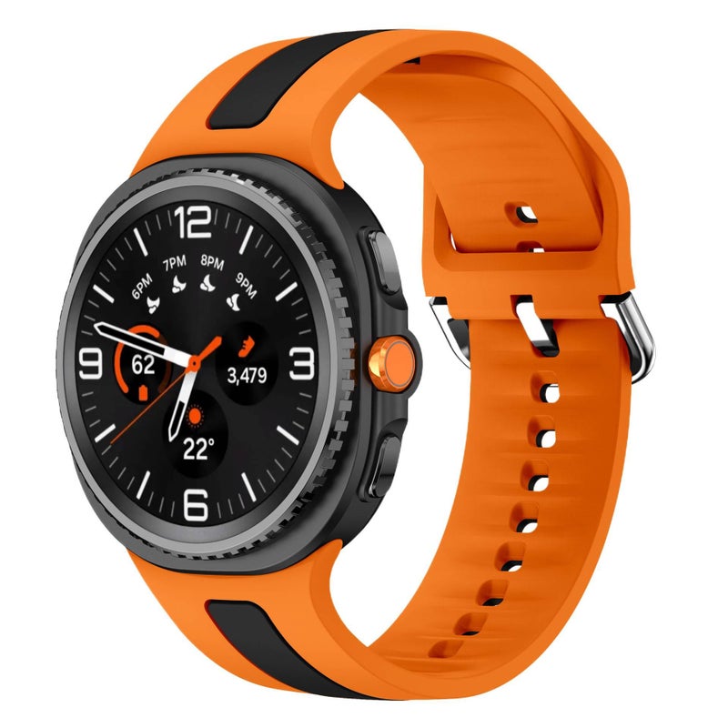 سوار ساعة ذكية باللون أسود قابل للتعديل رياضي من السيليكون متوافق مع Samsung Galaxy Watch 8 Classic بملاءمة قابلة للتعديل وحزام ناعم للاستبدال اليومي - Image 5