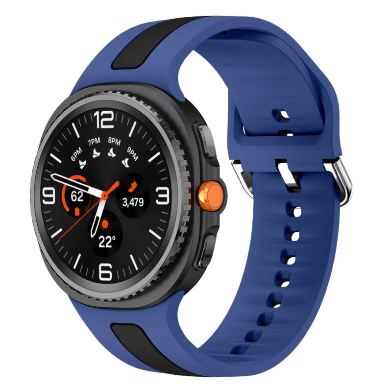 سوار ساعة ذكية باللون أسود قابل للتعديل رياضي من السيليكون متوافق مع Samsung Galaxy Watch 8 Classic بملاءمة قابلة للتعديل وحزام ناعم للاستبدال اليومي - Image 1