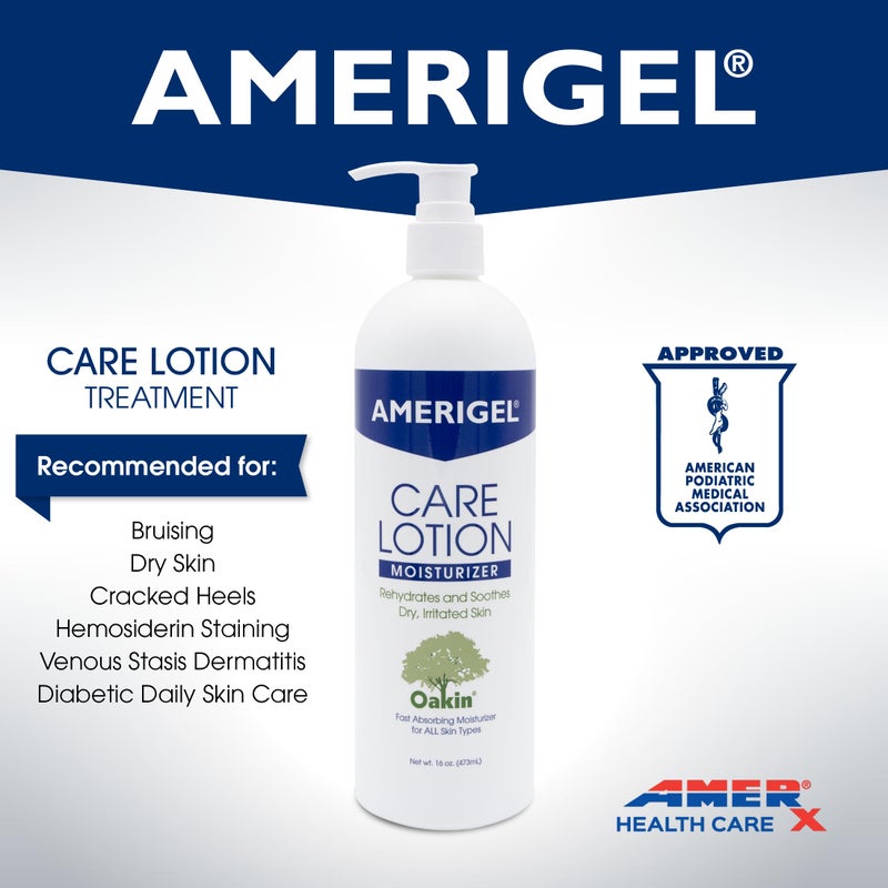 AMERIGEL Care Lotion â€“ Hypoallergenic Moisturizer - Diabetic Skin Care - Rehydrates and Soothes Dry, Irritated Skin - 16 oz. - Image 2