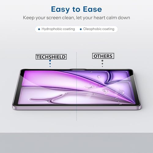 TECHSHIELD Screen Protector for iPad Air 13 inch M2 2024 6th Generation, Full Coverage Tempered Glass, [Face ID & Apple Pencil Compatible], with Easy Installation Frame, HD Clear, Anti Scratch - Image 3