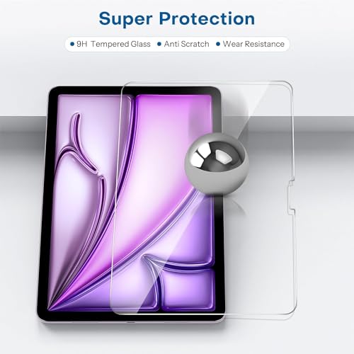 TECHSHIELD Screen Protector for iPad Air 13 inch M2 2024 6th Generation, Full Coverage Tempered Glass, [Face ID & Apple Pencil Compatible], with Easy Installation Frame, HD Clear, Anti Scratch - Image 4