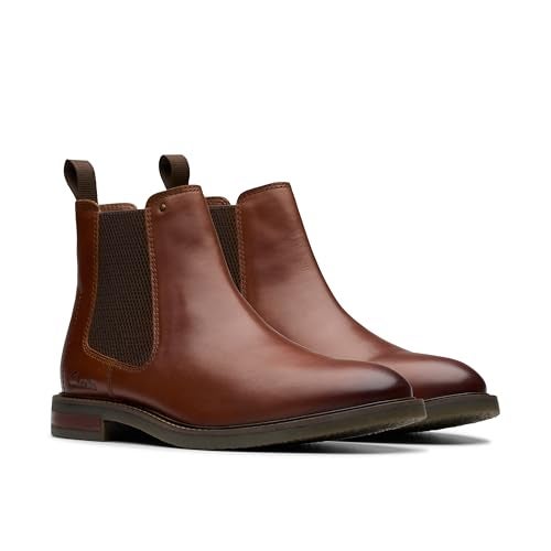 Clarks Collection Men's Jaxen Easy Chelsea Boot, Tan Leather, 7 Wide US - Image 5