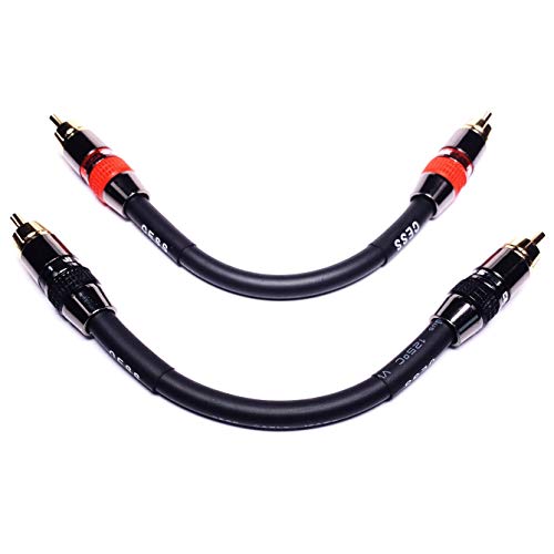 CNCESS CESS-163-4i Low Noise 12 Gauge Premium RCA Audio Line Patch Cable (4 Inches) - Image 3