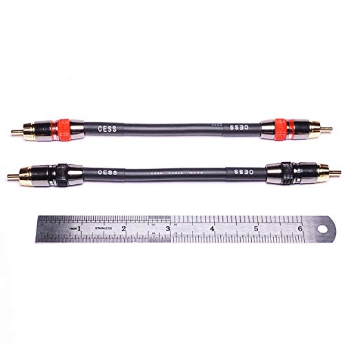CNCESS CESS-163-4i Low Noise 12 Gauge Premium RCA Audio Line Patch Cable (4 Inches) - Image 2