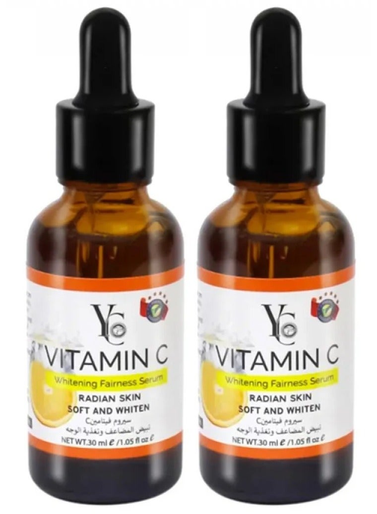واي سي قطعتين من سيروم فيتامين سي تبيض المضاعف وتغذية الوجه 30x2 جرام - Image 1