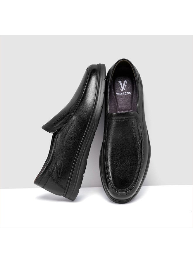 YEARCON Genuine Leather】men's Slip-on Loafers For Autumn 2025, Lightweight Driving Shoes, Comfortable Commuter Leather Shoes - Image 2