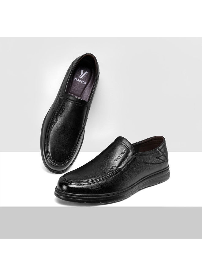 YEARCON Genuine Leather】men's Slip-on Loafers For Autumn 2025, Lightweight Driving Shoes, Comfortable Commuter Leather Shoes - Image 3