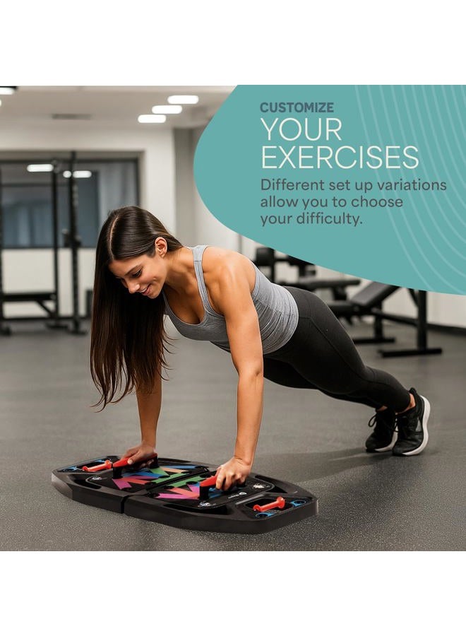 Lifepro Portable Home Gym with Push Up Training Board for Full Body Workouts - Christmas Gifts Push Up Rack Board with 4 Resistance Bands - home workout kit Platform for Home Workouts - Image 4