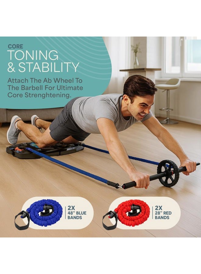 Lifepro Portable Home Gym with Push Up Training Board for Full Body Workouts - Christmas Gifts Push Up Rack Board with 4 Resistance Bands - home workout kit Platform for Home Workouts - Image 3