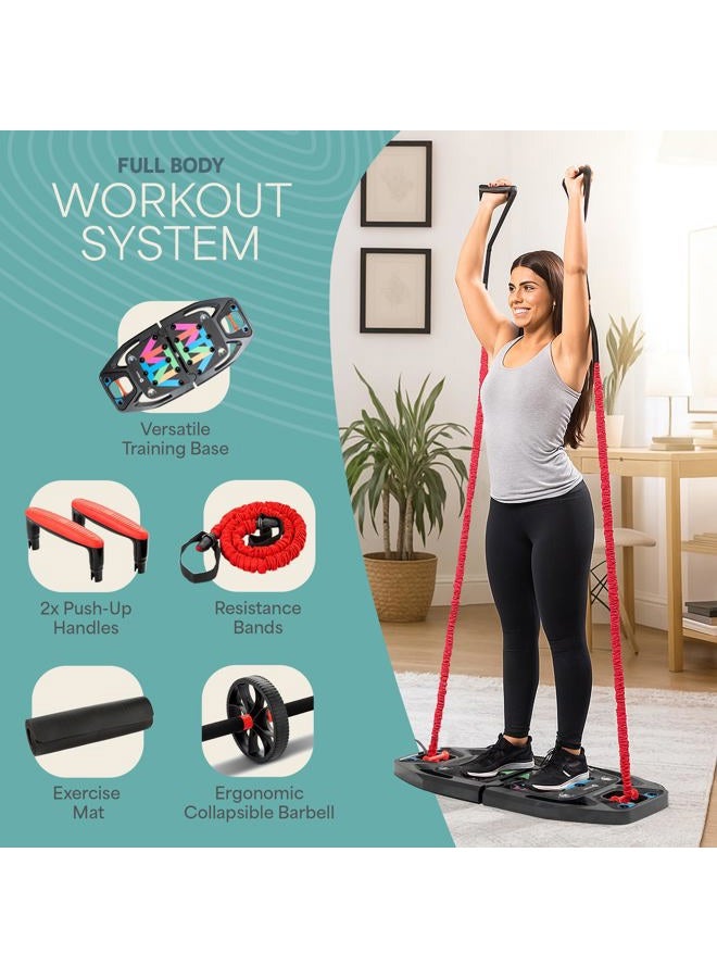 Lifepro Portable Home Gym with Push Up Training Board for Full Body Workouts - Christmas Gifts Push Up Rack Board with 4 Resistance Bands - home workout kit Platform for Home Workouts - Image 2