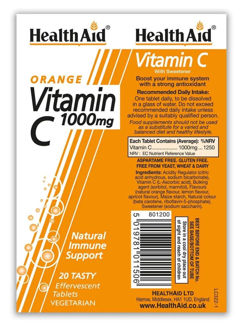 HealthAid Vitamin C Orange 1000 Mg Tabs 20's - Image 2