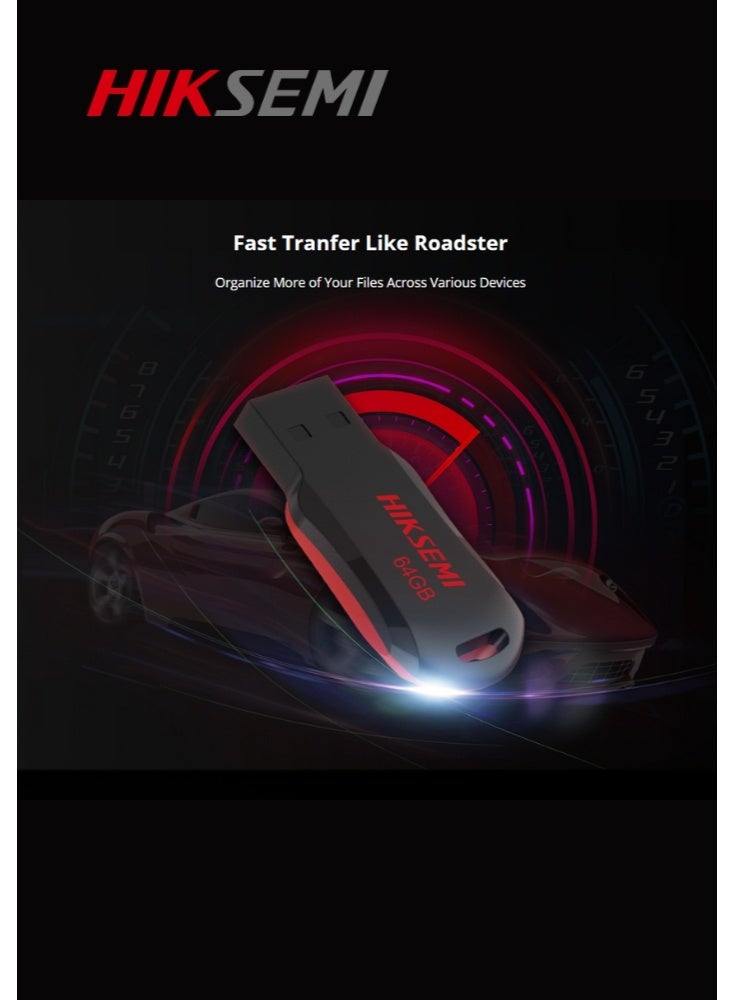 هيكسيمي محرك أقراص فلاش HIKSEMI USB 2.0 RNB سعة 64 جيجابايت، أسود | HS-USB-M200R سعة 64 جيجابايت - Image 5