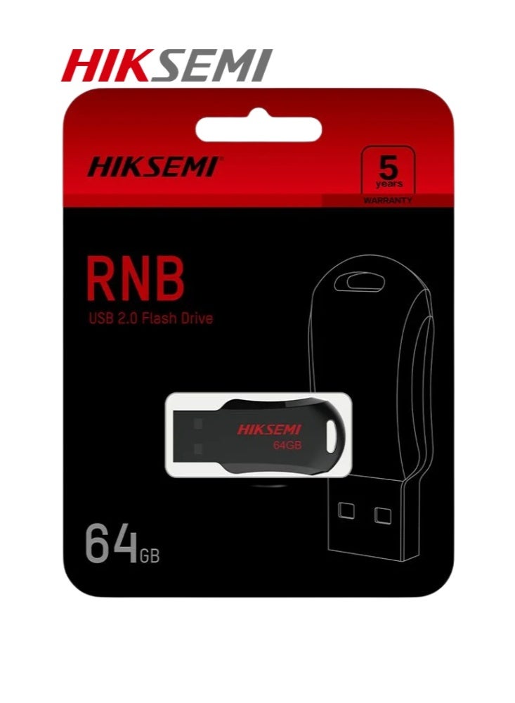 هيكسيمي محرك أقراص فلاش HIKSEMI USB 2.0 RNB سعة 64 جيجابايت، أسود | HS-USB-M200R سعة 64 جيجابايت - Image 2