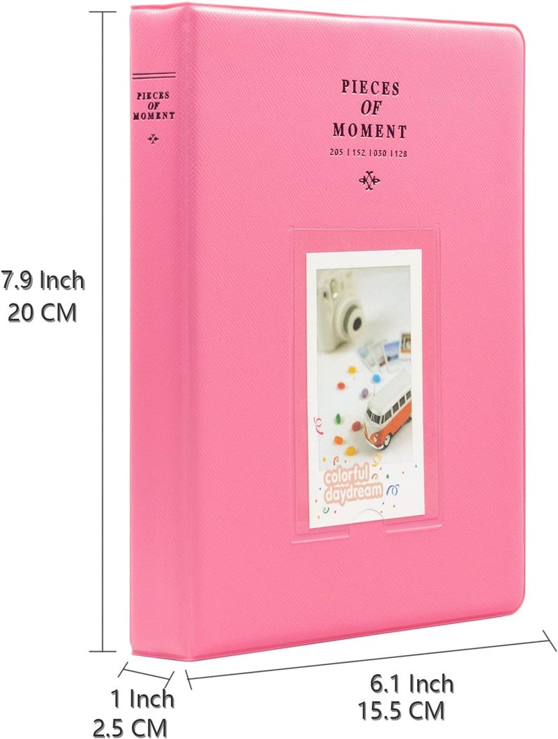 Ablus 128 Pockets Mini Photo Album - Fits for Fujifilm Instax Mini 11 Mini 9 Mini 8 Mini 90 Mini 25, Polaroid Snap PIC-300, Kodak Mini 3-Inch Film(Flamingo Pink) - Image 2