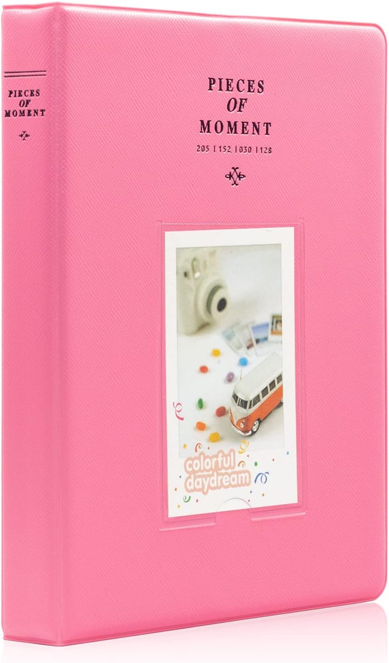 Ablus 128 Pockets Mini Photo Album - Fits for Fujifilm Instax Mini 11 Mini 9 Mini 8 Mini 90 Mini 25, Polaroid Snap PIC-300, Kodak Mini 3-Inch Film(Flamingo Pink) - Image 1