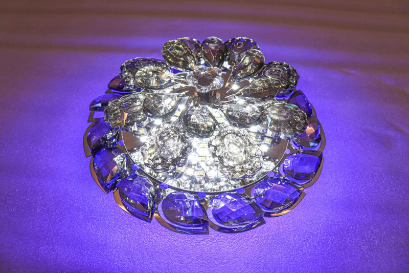 swanart Opulent Rotating Multi-Color Crystal Flower Ceiling Light – Luxurious Decorative Fixture for Elegant Home and Event Lighting - Image 1